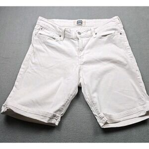 Signature by Levi Strauss Vintage Womens White Bermuda Shorts Cuffed Size 8